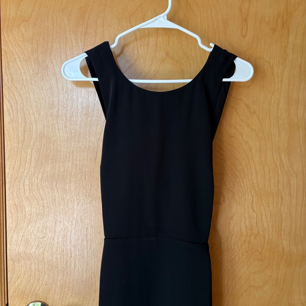LOFT Sheath Dress Womens 2 Black Cross Back Cutout Sleeveless Side Zip 27532188 - Picture 2 of 11